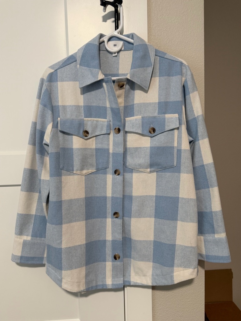 Women’s Plaid Shacket Jacket flannel size XS with pockets wool blend